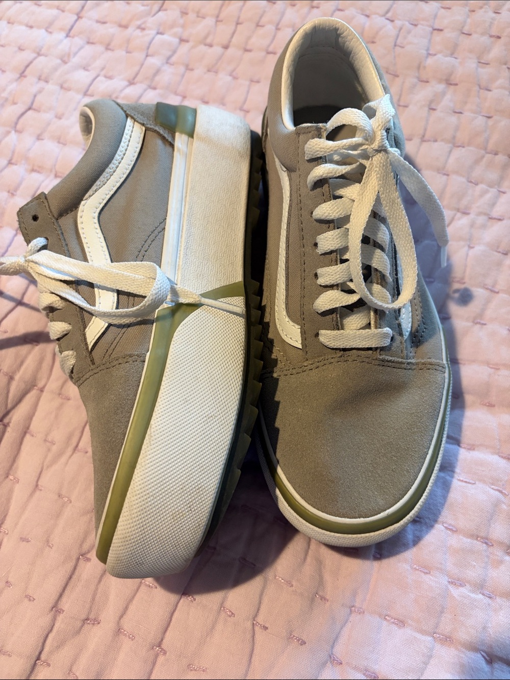 Women’s Vans Grey Suede Low-Top Sneakers with White Stripe